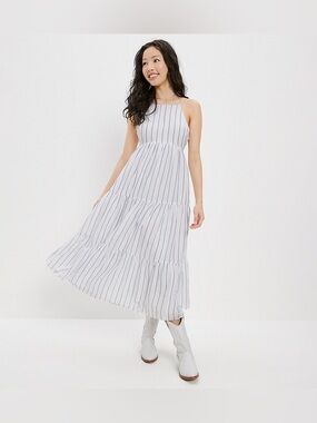 american eagle white maxi dress AE Corded Smocking Midi American Eagle Outfitters | Dresses